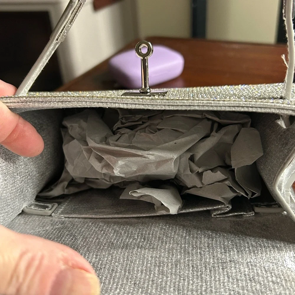 Silver Rhinestone Small Satchel - Picture 3 of 5